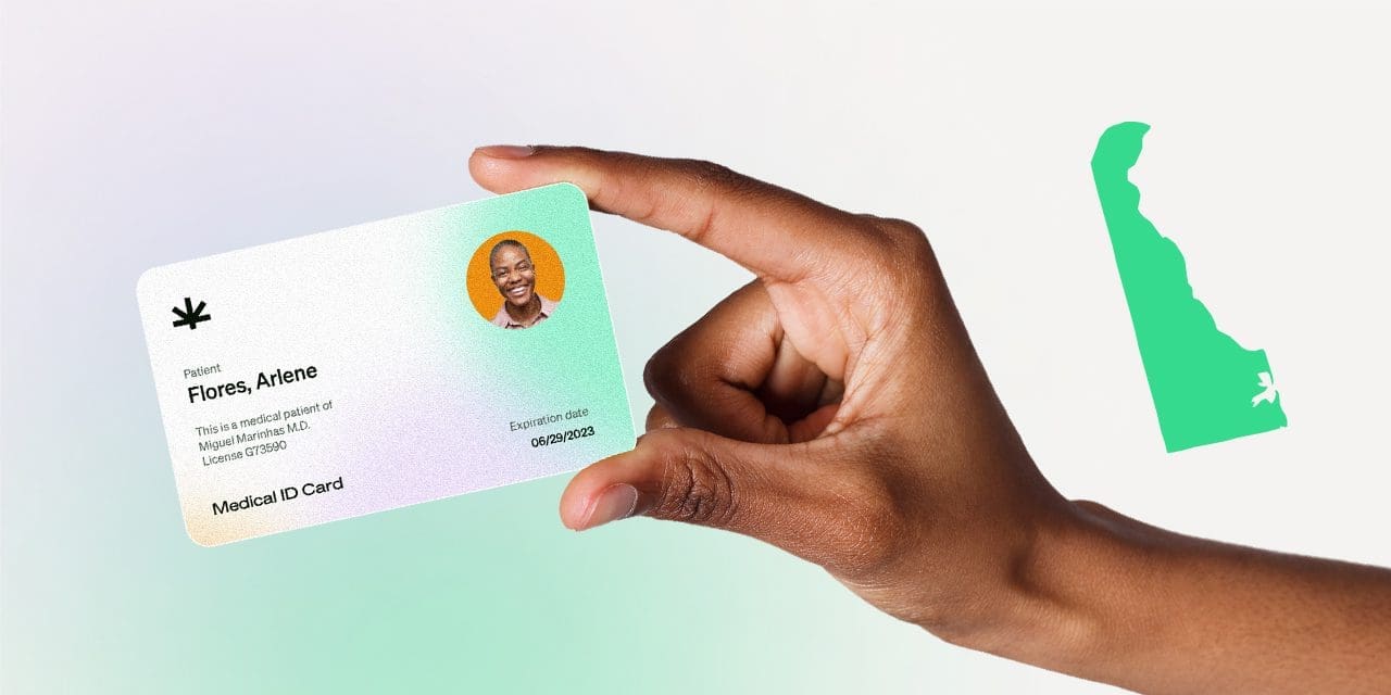 closeup hand holding MMJ card