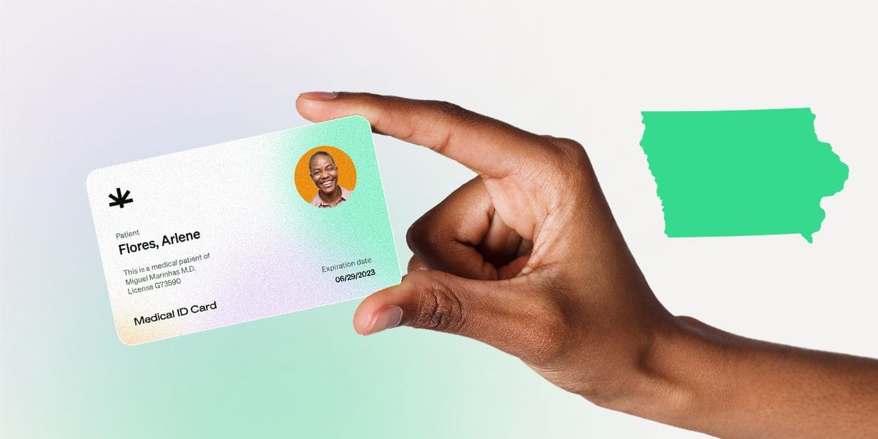 closeup hand holding MMJ card