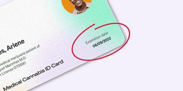 sample of MMJ card with circled expiration date