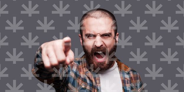 man shouting and pointing