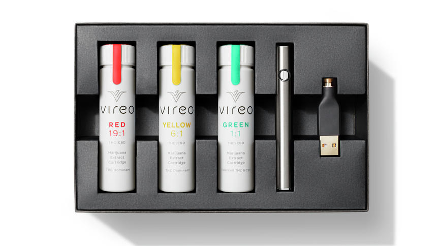 Vireo Health cannabis products - Red, Yellow and Green